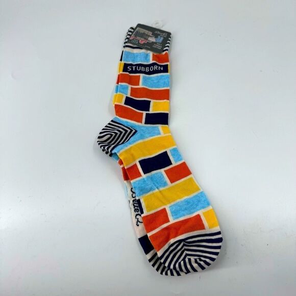 NWT Blue Q Mens Crazy Stubborn Crew Socks - Picture 4 of 7
